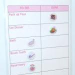 Girls Bedtime Routine Reward Chart With Magnets