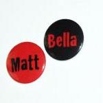 Pinback Button Badges - Grunge / Goth Name Badges-..