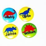 Pinback Button Badges - Dinosaur Name Badges - 3..
