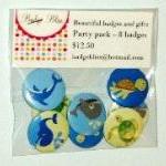 Pinback Button Badge Party Pack Of 8 - Sea Life -..