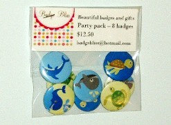 Pinback Button Badge Party Pack Of 8 - Sea Life - Party Favors