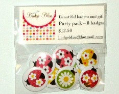 Pinback Button Badge Party Pack Of 8 - Ladybugs - Party Favors