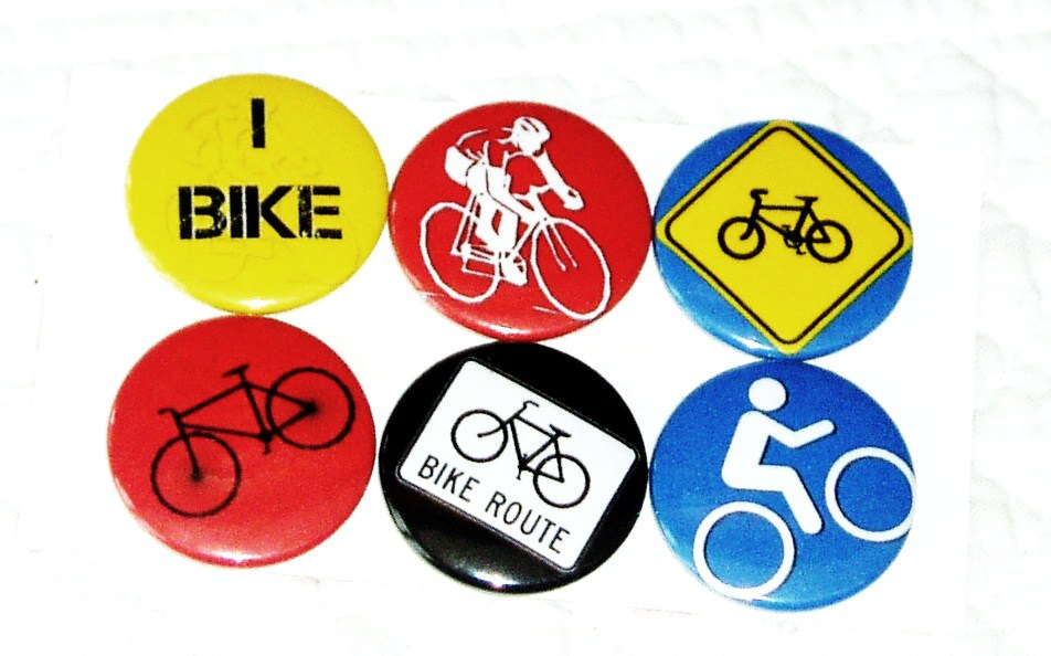 Bike, Bicycle, I Bike Fridge Magnets By Badge Bliss Set Of 6 Refrigerator Magnets