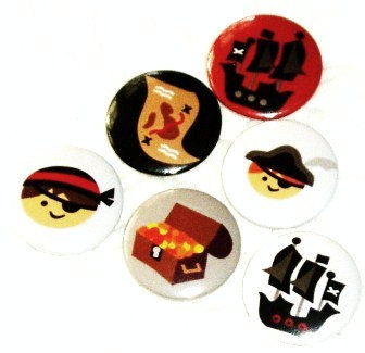 Fridge Magnets - Pirates - Set Of 6 Pirate Refrigerator Magnets